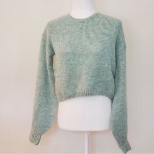 Morrisday 100% Acrylic Green Cropped Sweater